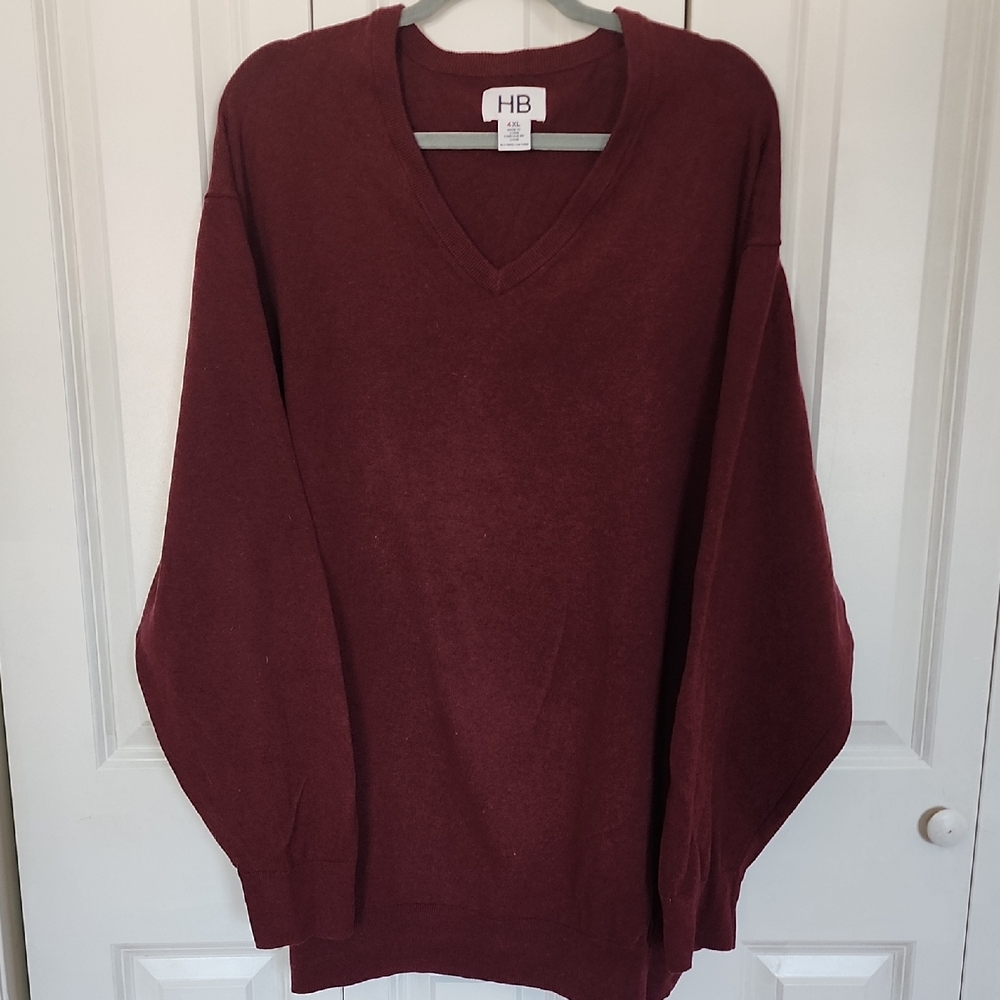 HB Men's Burgundy V-Neck Sweater